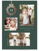 Monogram Trio Foil-Pressed Holiday Cards