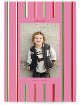 Colorful Stripes Foil-Pressed Holiday Cards