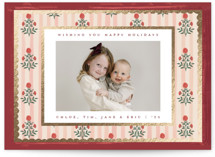 Block Print Frame Foil-Pressed Holiday Cards