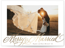 Elegantly Married Foil-Pressed Holiday Cards
