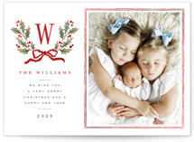 Holly Monogram Foil-Pressed Holiday Cards