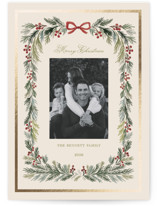 Classic Pine Garland Foil-Pressed Holiday Cards