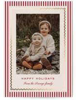 Squiggle Border Foil-Pressed Holiday Cards