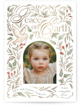 Gilded Peace Foil-Pressed Holiday Cards