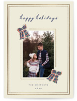Plaid Trimmed Foil-Pressed Holiday Cards