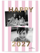 Bold Stripe Foil-Pressed Holiday Cards