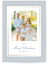 Gingham Squiggle Foil-Pressed Holiday Cards