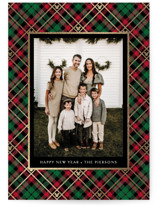 Disney Tartan Plaid Foil-Pressed Holiday Cards