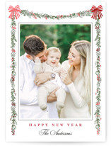 Holly & Bows Foil-Pressed Holiday Cards
