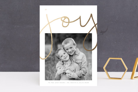 More joy Foil-Pressed Holiday Cards