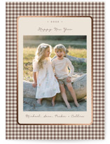 Gingham Vintage Foil-Pressed Holiday Cards
