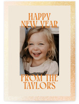 Cheerful Stack Foil-Pressed Holiday Cards