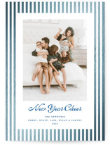 Mini Cabana Stripes Foil-Pressed Holiday Cards