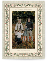 Antique Greenery Foil-Pressed Holiday Cards