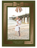 Ribbon Framed Foil-Pressed Holiday Cards