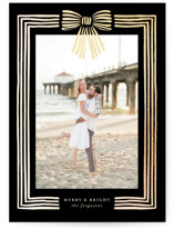 Ribbon Framed Foil-Pressed Holiday Cards