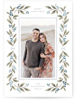 Poinsettia + Pine Foil-Pressed Holiday Cards