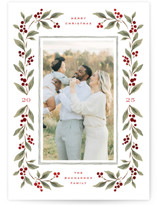 Poinsettia + Pine Foil-Pressed Holiday Cards