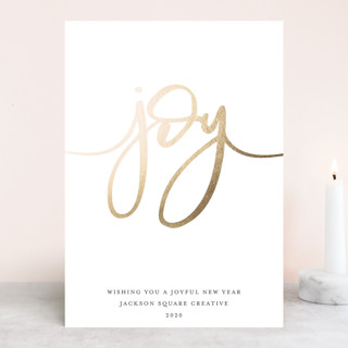 Joy Script Foil-Pressed Holiday Cards