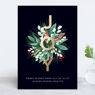 Wreath Me Foil-Pressed Holiday Cards