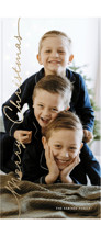 Side Script Foil-Pressed Tall Holiday Cards