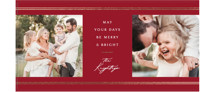 Double Bands Foil-Pressed Tall Holiday Cards