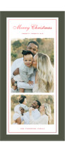 Sage Foil-Pressed Tall Holiday Cards