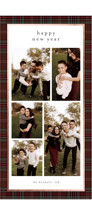 Plaid Collage Foil-Pressed Tall Holiday Cards