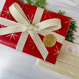 Wax Seal and Gold Ribbon Set Holiday Gift Wrap Embellishments