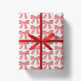 Red Bows Holiday Gift Wrap [Roll of 5 Sheets] Holiday Gift Wrap