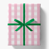 Pink and White Gingham Gift Wrap [Set of 5 Sheets] Holiday Gift Wrap