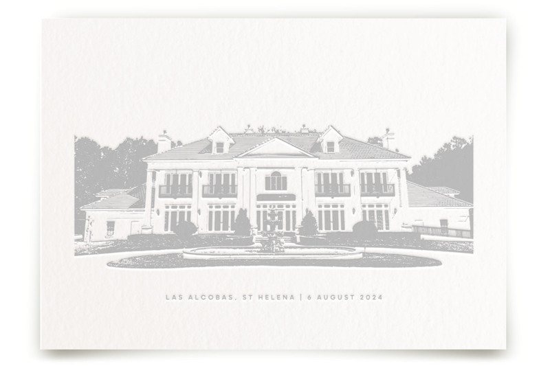 "Your Venue: Custom Letterpress Print" - Completely Custom Letterpress House Portrait Art by Minted.