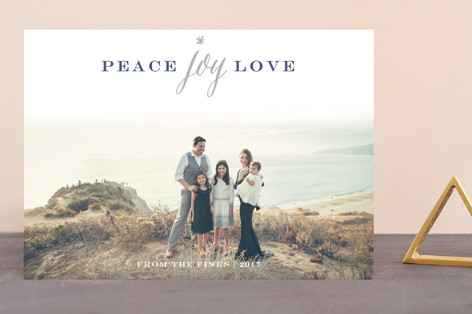 Peace Joy Love Letterpress Holiday Photo Cards