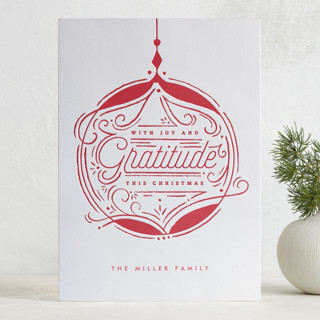 Gratitude Bauble Letterpress Holiday Photo Cards