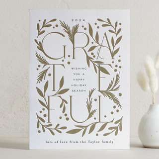 grateful branches Letterpress Holiday Photo Cards