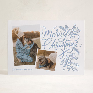 Pressed Lettering Letterpress Holiday Photo Cards