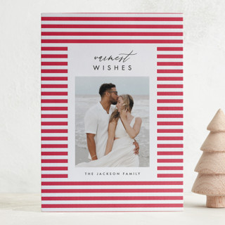 Merry Stripes Letterpress Holiday Photo Cards