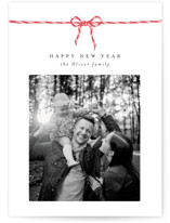 With a bow Letterpress Holiday Photo Cards