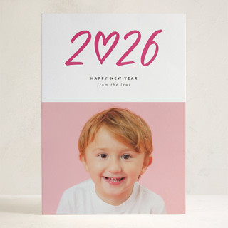 Double Heart Letterpress Holiday Photo Cards