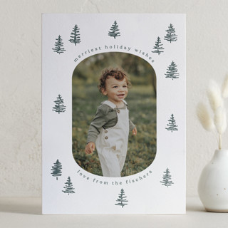 scribble trees Letterpress Holiday Photo Cards