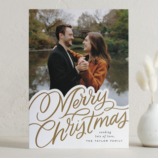 Scripted Lettering Letterpress Holiday Photo Cards