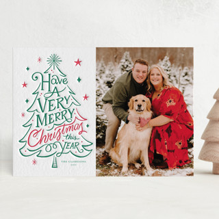 Christmas tree Letterpress Holiday Photo Cards