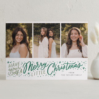 Merry Little Lettering Letterpress Holiday Photo Cards