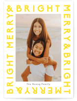 Bright Typed Letterpress Holiday Photo Cards