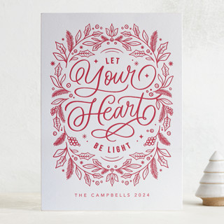Let Your Heart Be Light Letterpress Holiday Photo Cards