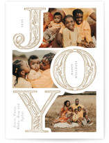 Etched joy Letterpress Holiday Photo Cards