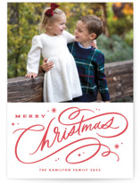 Swash Letterpress Holiday Photo Cards