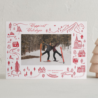 Ski Town Letterpress Holiday Photo Cards