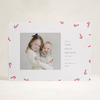Candy Cane Toss Letterpress Holiday Photo Cards