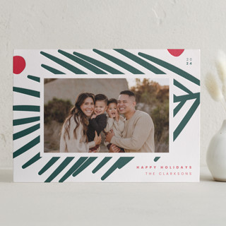 Pine Frond Letterpress Holiday Photo Cards